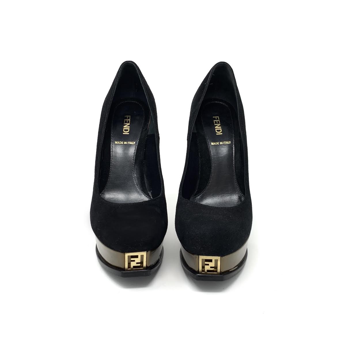 Fendi Platform FF Logo Pumps Size 36.5