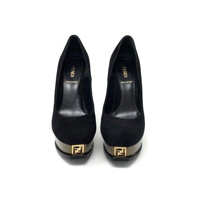 Fendi Platform FF Logo Pumps Designer Consignment From Runway With Love