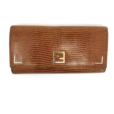 Fendi Snakeskin Wallet Brown