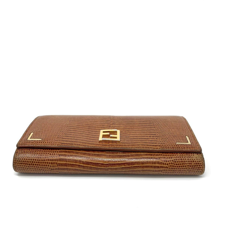 Fendi Snakeskin Wallet Brown