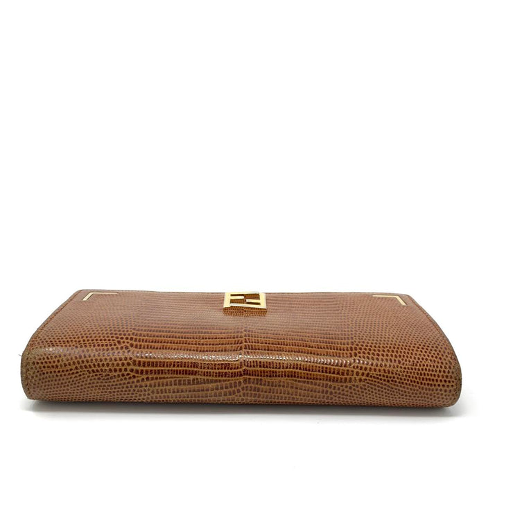 Fendi Snakeskin Wallet Brown