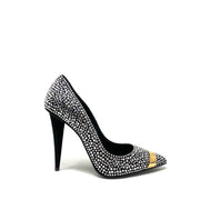 Giuseppe Zanotti Crystal Embellished Pumps Suede Black Silver Consignment Shop From Runway With Love