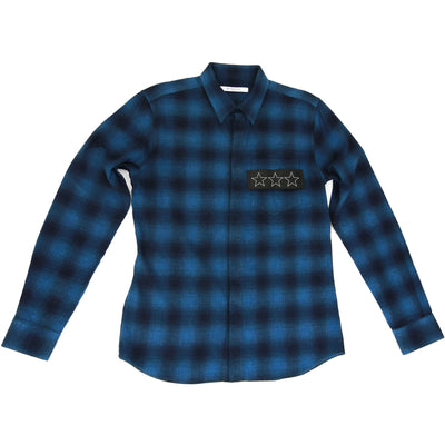 Givenchy Plaid Button Down Shirt in Blue