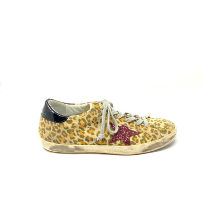 Golden Goose Superstar Low-Top Sneakers Leopard Sparkle Consignment Shop From Runway With Love