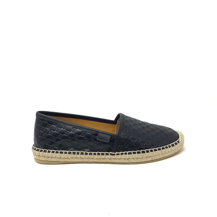 Gucci Black Guccissima GG Leather Espadrilles Consignment Shop From Runway With Love