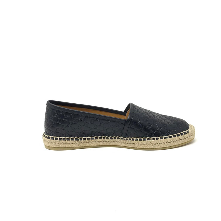 Gucci Black Guccissima GG Leather Espadrilles Consignment Shop From Runway With Love