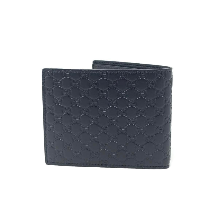 Gucci Black Leather Guccissima Bifold Wallet w/ Tags