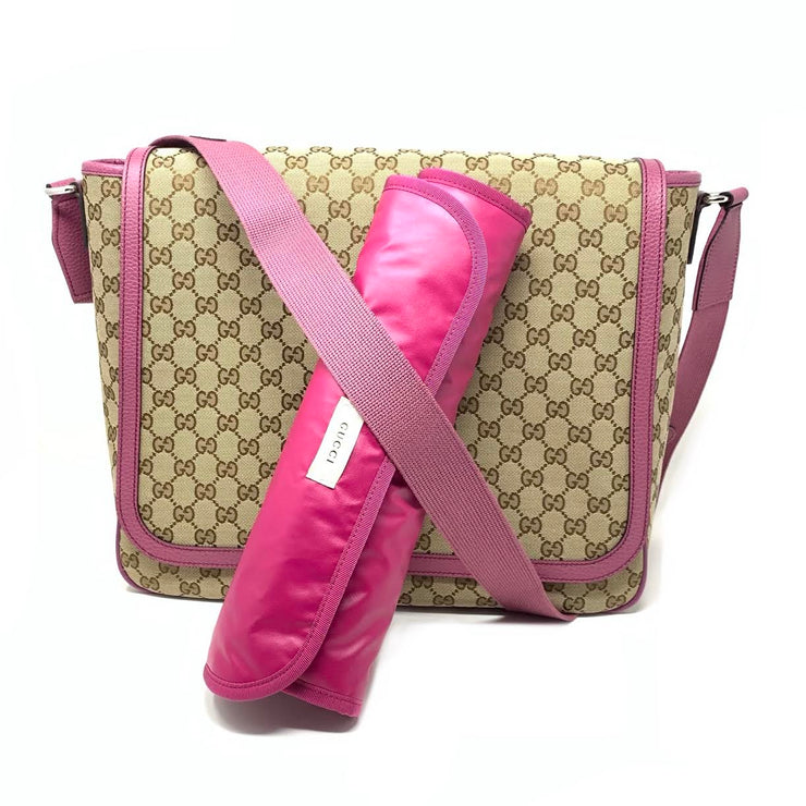 Gucci Gg Supreme Diaper Bag in Pink