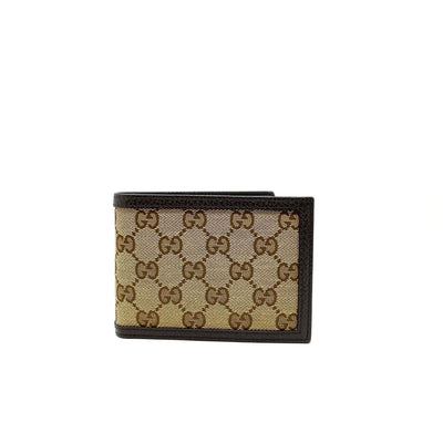 Gucci Brown GG Canvas Bifold Wallet Designer Consignment From Runway With Love