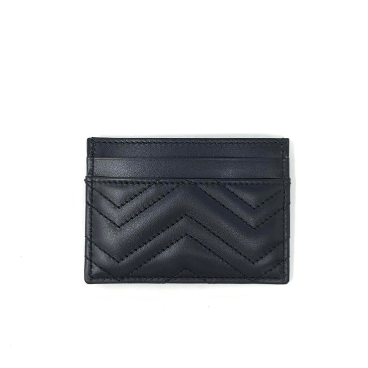 GG Marmont leather card case in black leather