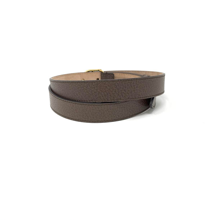 Gucci GG Marmont Leather Belt Brown Gold Consignment Shop From Runway With Love