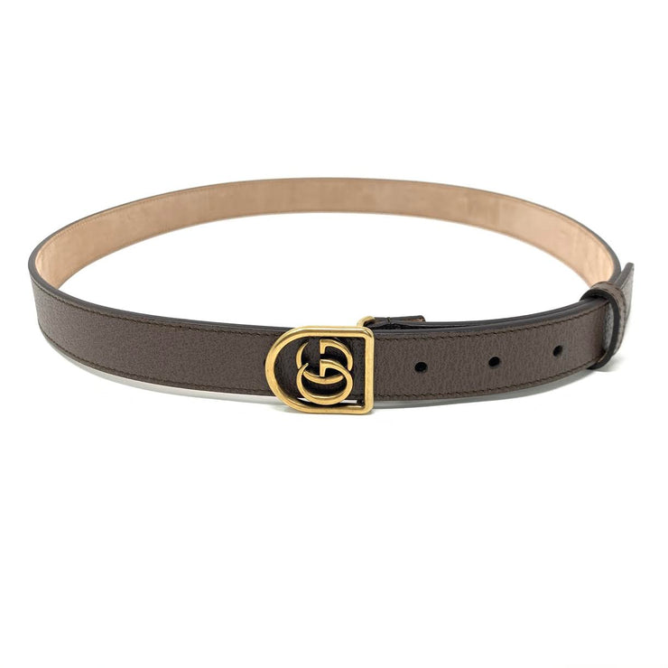 Gucci GG Marmont Leather Belt Brown Gold Consignment Shop From Runway With Love