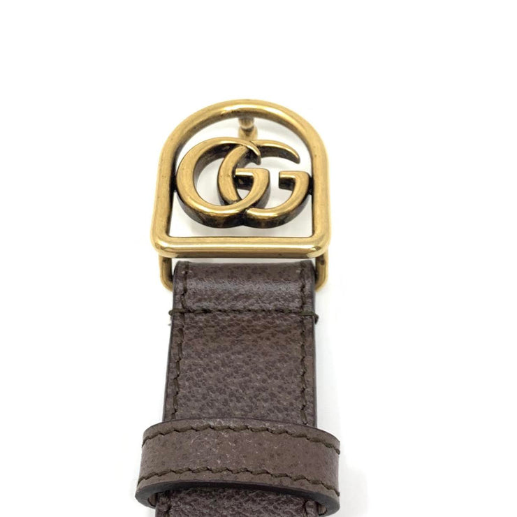 Gucci GG Marmont Leather Belt Brown Gold Consignment Shop From Runway With Love