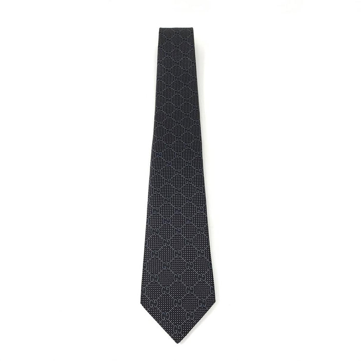 Gucci GG Silk Tie Black Consignment Shop From Runway With Love