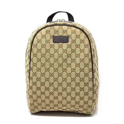 Gucci GG Supreme Backpack Brown Beige Canvas Consignment Shop From Runway With Love