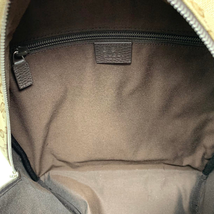 Gucci GG Supreme Backpack Brown Beige Canvas Consignment Shop From Runway With Love