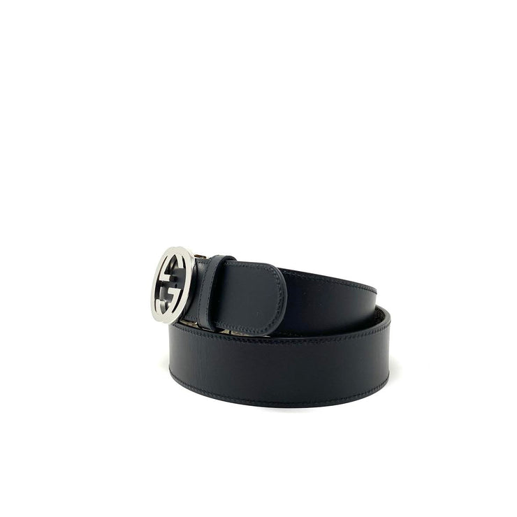 Gucci GG Supreme reversible Belt Interlocking G Designer Consignment From Runway With Love