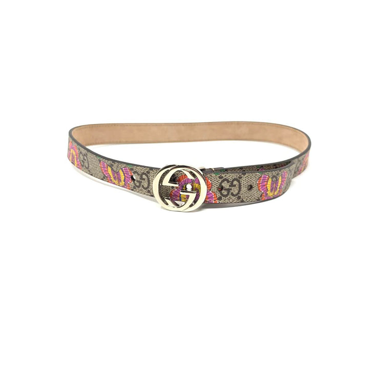 Gucci Girls' Printed GG Supreme Belt Butterfly Consignment Shop From runway With Love
