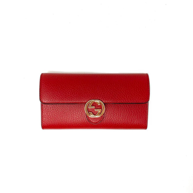red leather Gucci continental interlocking gg wallet Consignment Shop From Runway With Love