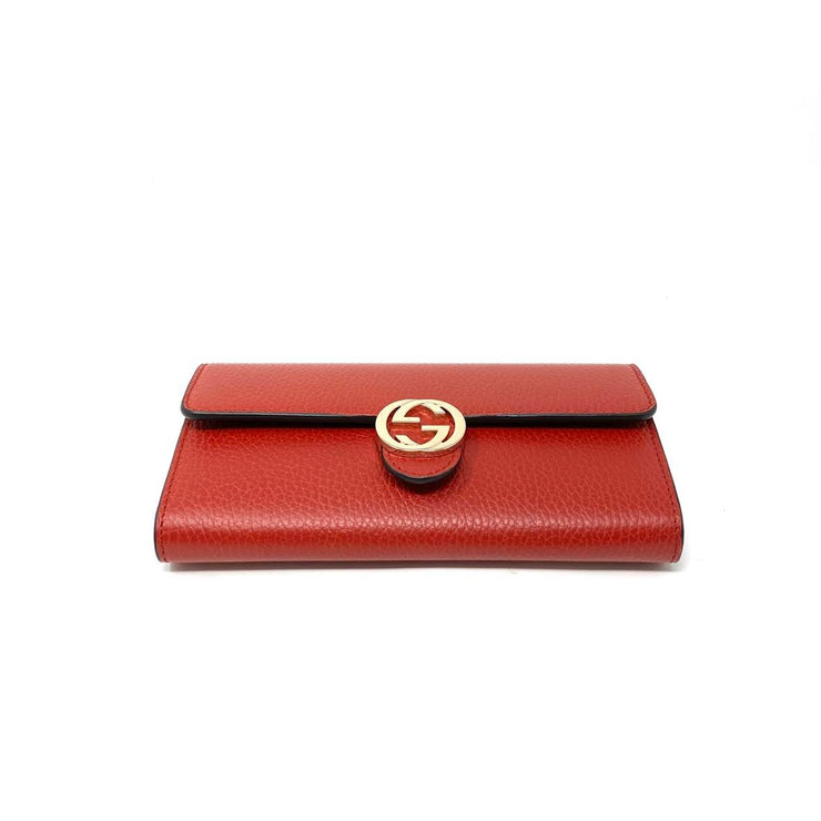 red leather Gucci continental interlocking gg wallet Consignment Shop From Runway With Love