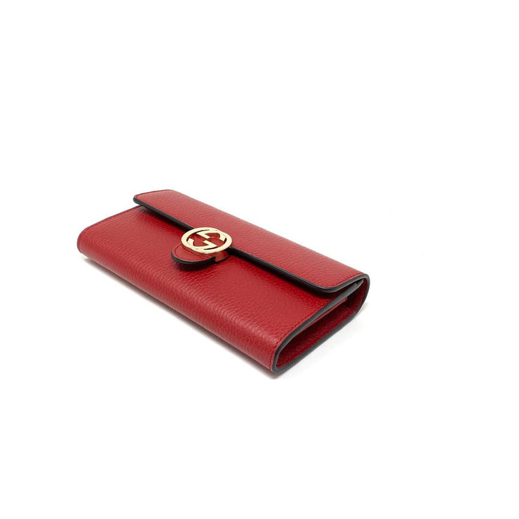 red leather Gucci continental interlocking gg wallet Consignment Shop From Runway With Love