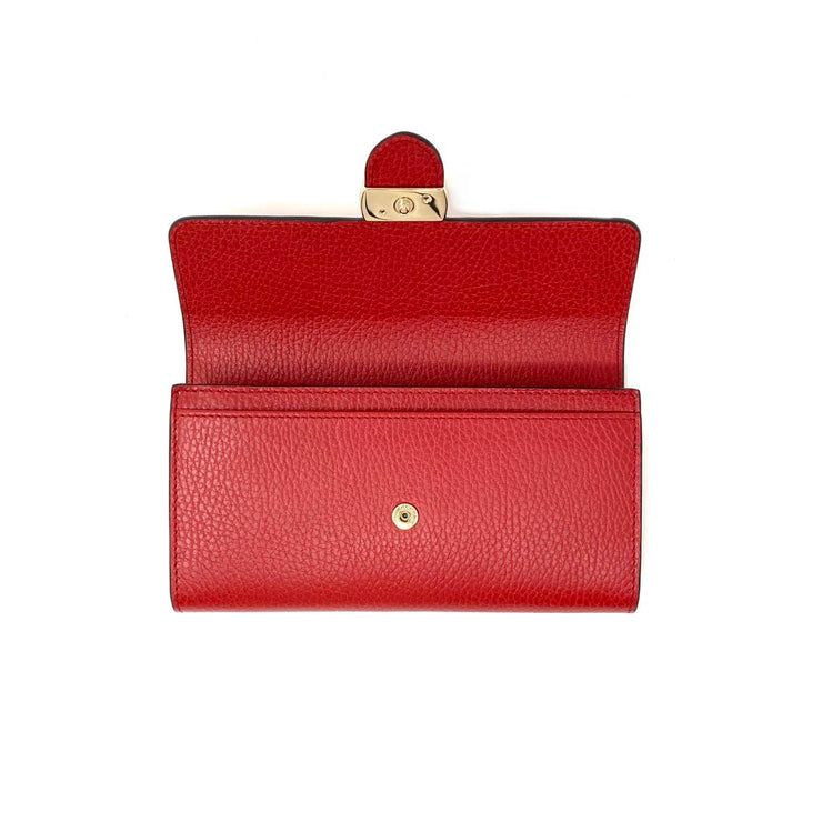 red leather Gucci continental interlocking gg wallet Consignment Shop From Runway With Love