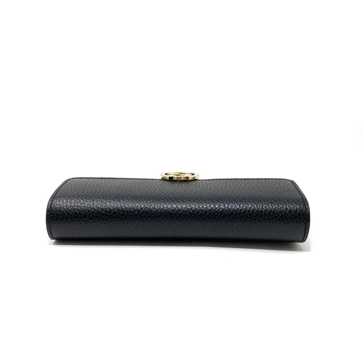 Black leather Gucci continental interlocking gg wallet Consignment Shop From Runway With Love