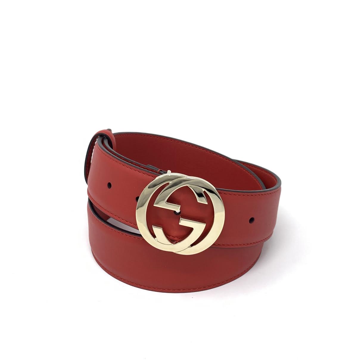 Gucci Interlocking GG Signature Leather Belt - Size 34