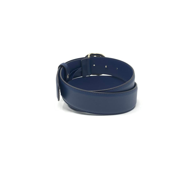 Gucci Interlocking GG Blue Leather Belt Womens Consignment Shop From Runway With Love