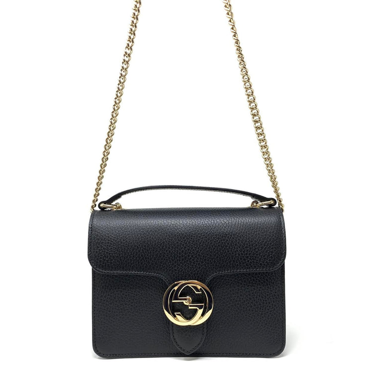 Gucci Interlocking Shoulder Bag Black