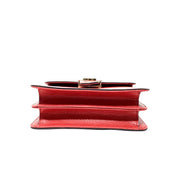 Gucci Interlocking GG Shoulder Bag Red Leather Silver Consignment Shop From Runway With Love