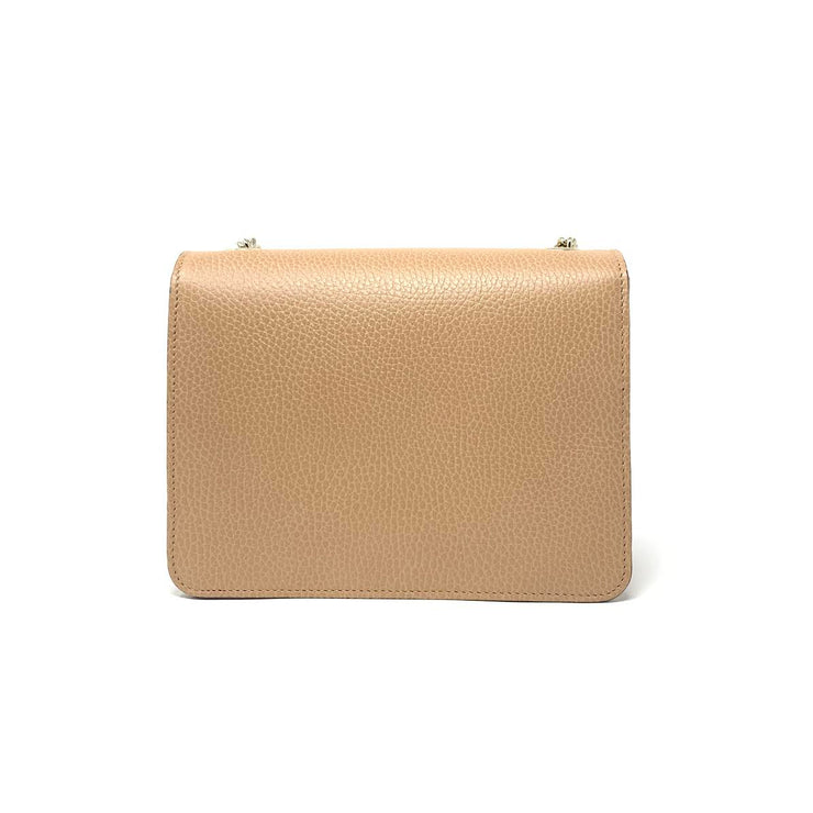 Gucci Interlocking GG Shoulder Bag Nude Beige Tan Leather Consignment Shop From Runway With Love