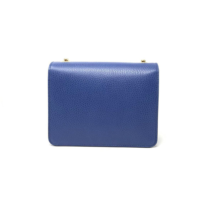 Gucci Interlocking GG Shoulder Bag Leather Blue Consignment Shop From Runway With Love