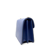 Gucci Interlocking GG Shoulder Bag Leather Blue Consignment Shop From Runway With Love
