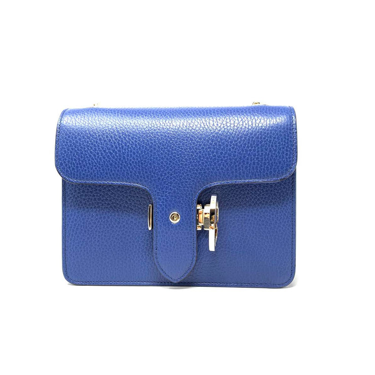 Gucci Interlocking GG Shoulder Bag Leather Blue Consignment Shop From Runway With Love