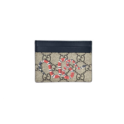 Gucci Kingsnake Supreme Card Holder Beige Consignment shop from runway with love