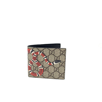 Gucci Kingsnake Supreme Canvas Beige Brown Wallet Consignment Shop From Runway With Love