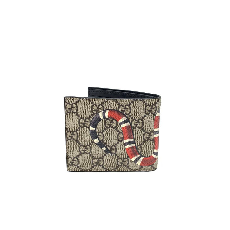 Gucci Kingsnake Supreme Canvas Beige Brown Wallet Consignment Shop From Runway With Love
