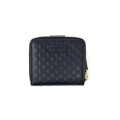 Gucci Leather Guccissima Black Compact Wallet Consignment Shop From Runway With Love
