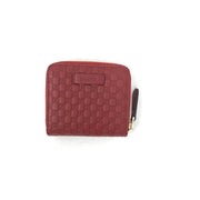 Gucci Leather Guccissima Red Compact Wallet Consignment Shop From Runway With Love