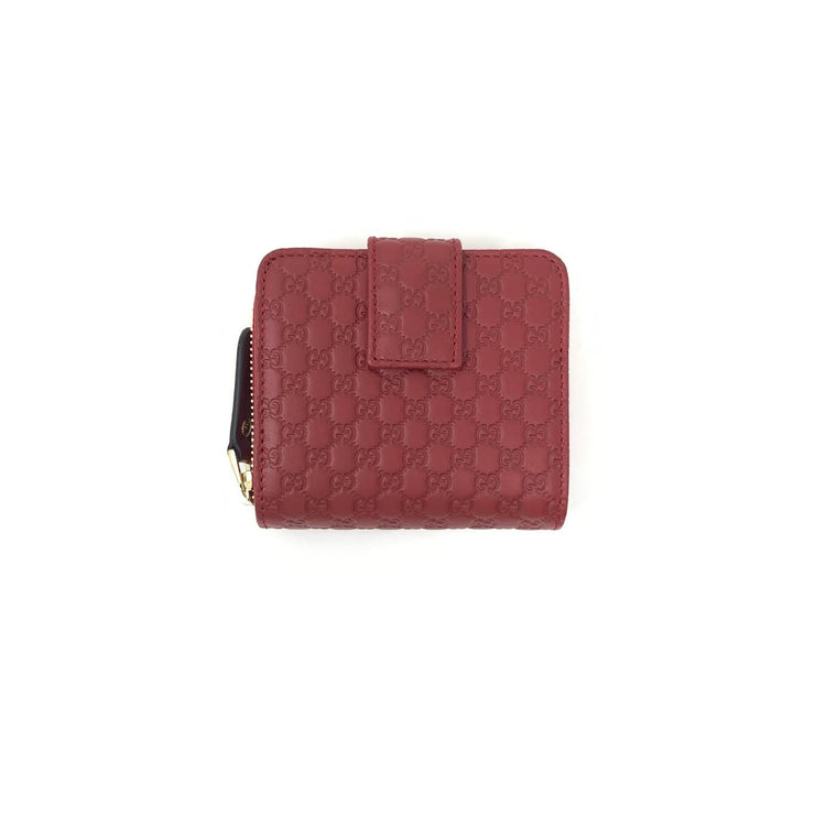 Gucci Leather Guccissima Red Compact Wallet Consignment Shop From Runway With Love