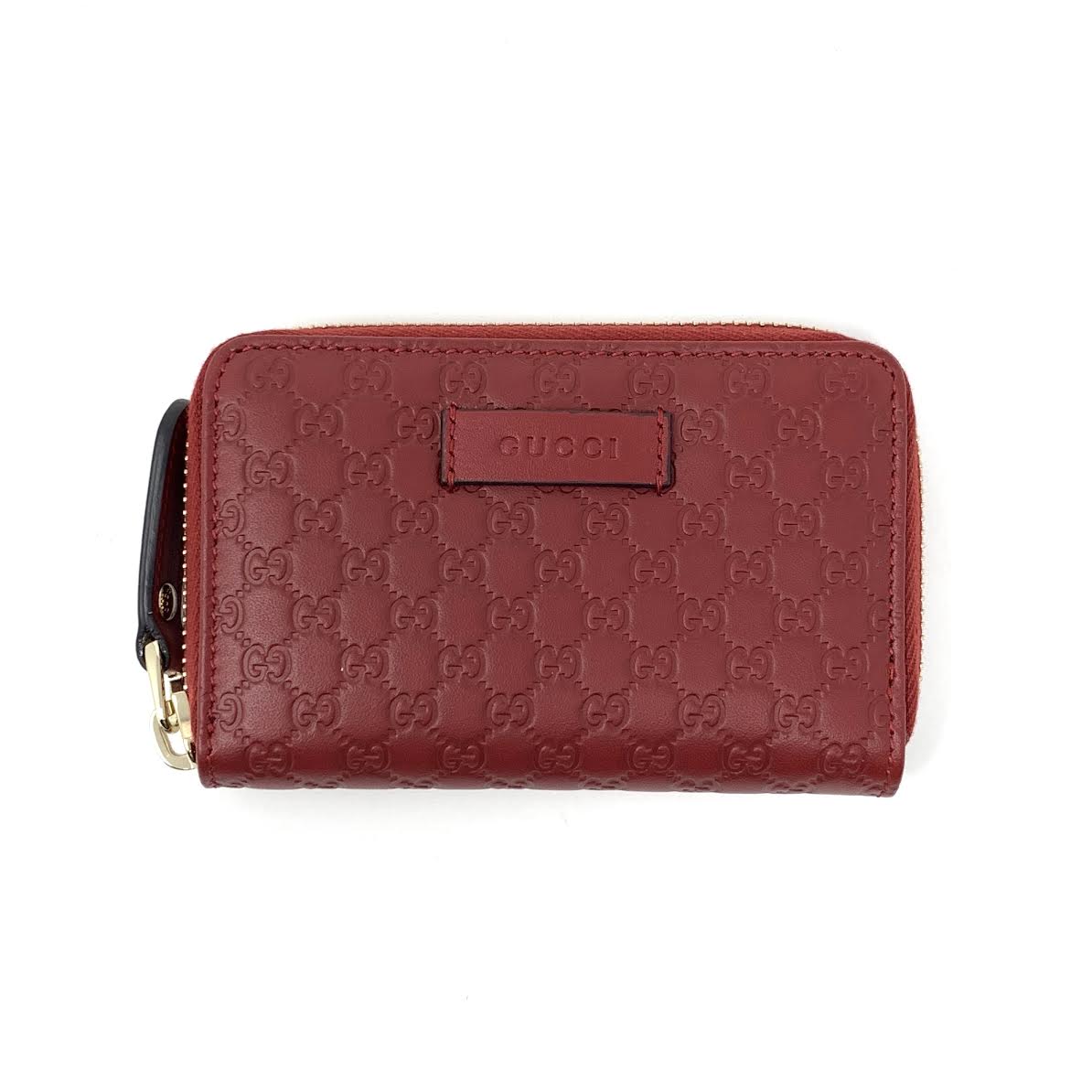 Gucci Microguccissima Small Zip Wallet with Key Ring in Black