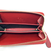 Gucci Leather Guccissima Red Zip Around Wallet Card Holder Gold Consignment Shop From Runway With Love