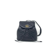 Gucci Marmont GG Matelassé Backpack Leather Black Consignment Shop From Runway With Love