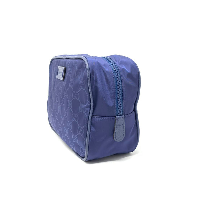 Gucci Blue Nylon Toiletry Bag