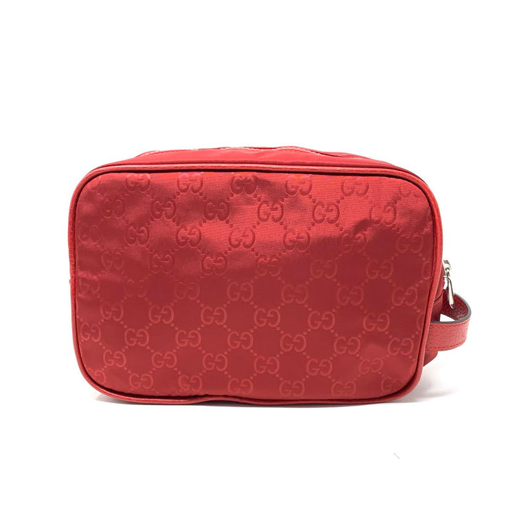 Gucci Messenger Bag GG Nylon Red in Nylon/Leather with Silver-tone - US