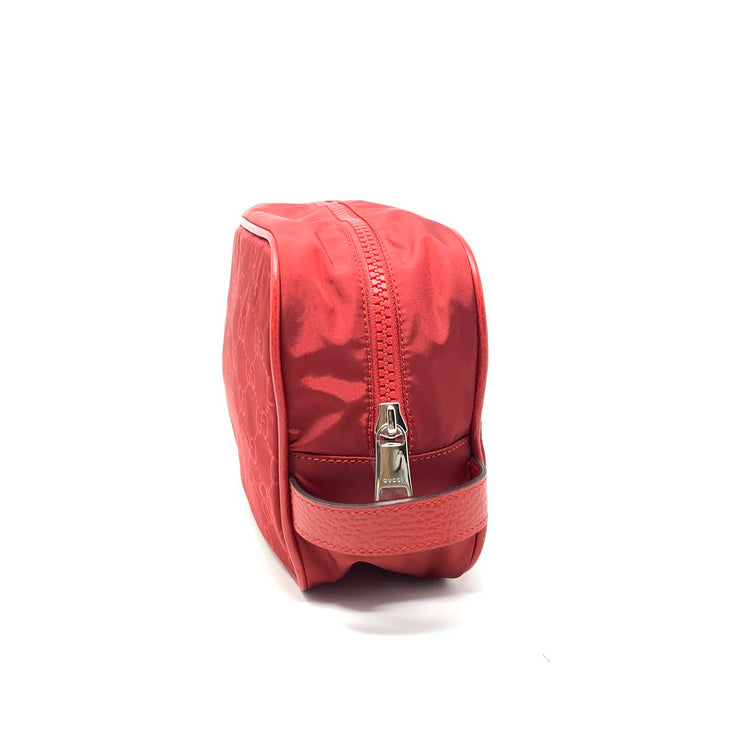Gucci Red Nylon Toiletry Bag Cosmetic  Consignment Shop From Runway With Love