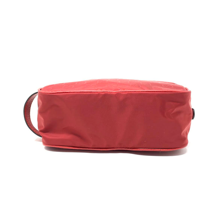 Gucci Red Nylon Toiletry Bag Cosmetic  Consignment Shop From Runway With Love