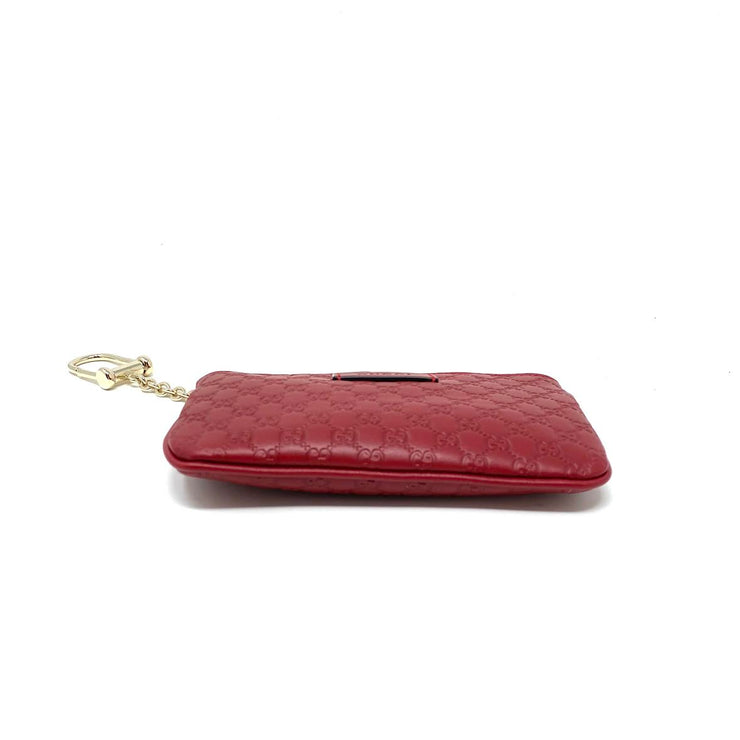 red Microguccissima leather Gucci key pouch wallet consignment shop from runway with love