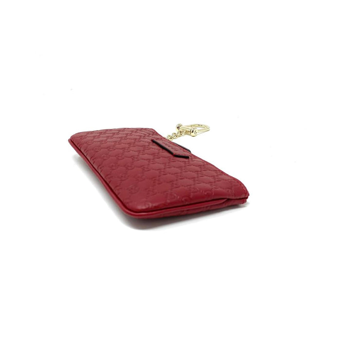 red Microguccissima leather Gucci key pouch wallet consignment shop from runway with love